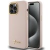 Guess GUHCP15LSMBSLP iPhone 15 Pro 6.1 różowy/pink hardcase Silicone Script Metal Logo & Frame